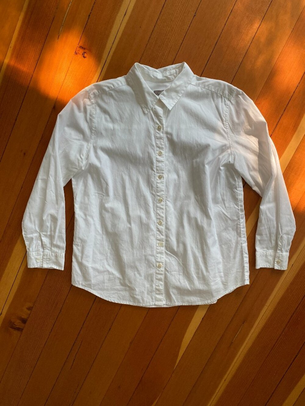 J. Jill Crisp White Cotton Oxford Button Down Shirt - Size XS